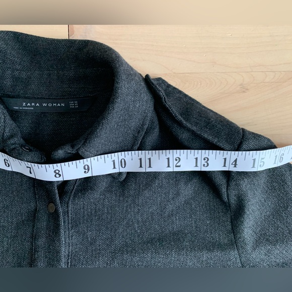 ZARA - Charcoal Shirt Dress | Long Sleeve, Pocket Detail - Picture 7 of 10